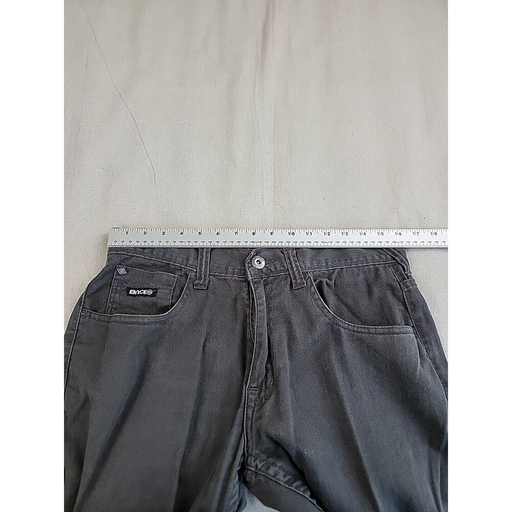 Enyce Jeans Mens 32x29 Straight Black Hip Hop Sean‎ Combs Mid Rise Cotton Logo